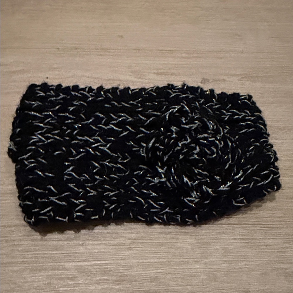 Stylish Black and glitter silver  Knit Headband